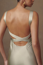 Ensley Satin Maxi Dress - Sage